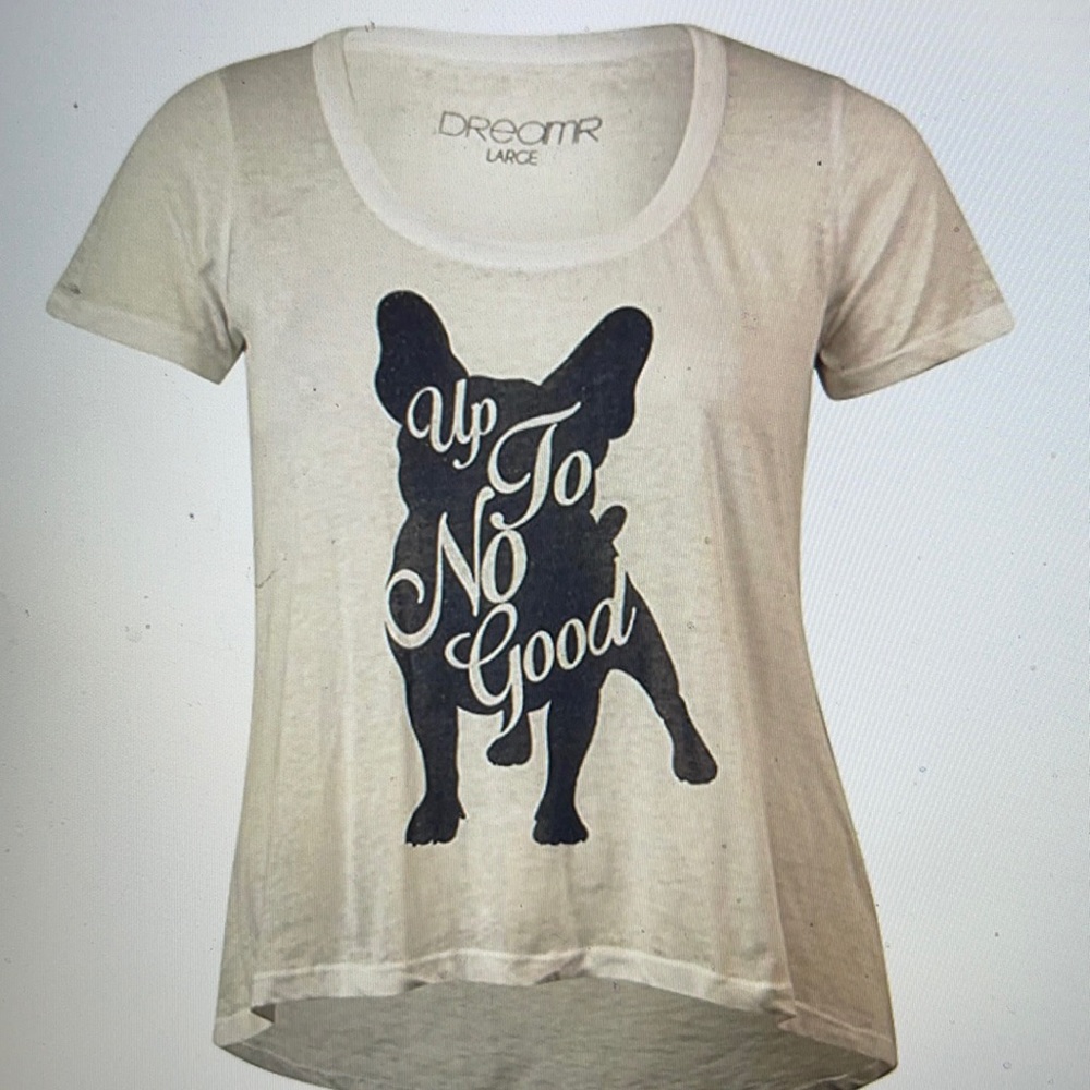 Up To No Good French Bulldog T Shirt Dreamr New White